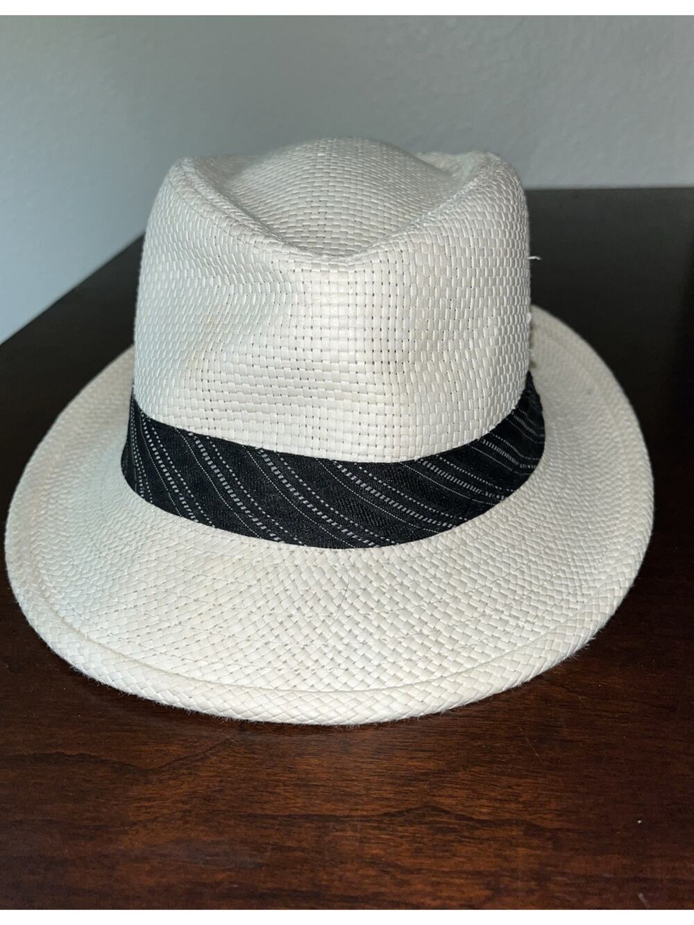 Dorfman Pacific Co Tan 100% Paper Handmade With Band Fedora Hat Sz Medium